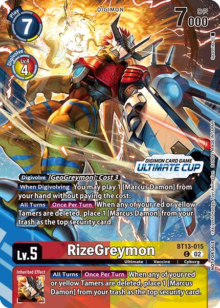 RizeGreymon [BT13-015] (Ultimate Cup 2024) [Versus Royal Knights Booster] - Destination Retro