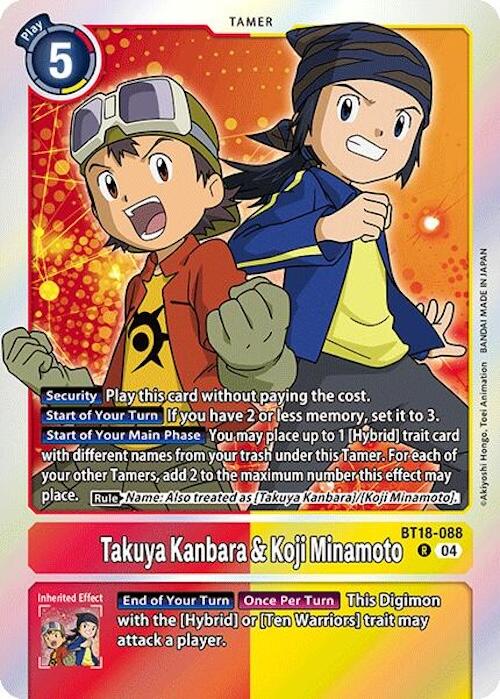 Takuya Kanbara & Koji Minamoto [BT18-088] [Release Special Booster Ver.2.0] - Destination Retro