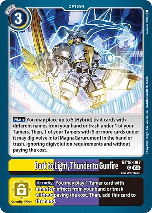 Dark to Light, Thunder to Gunfire [BT18-097] [Release Special Booster Ver.2.0] - Destination Retro