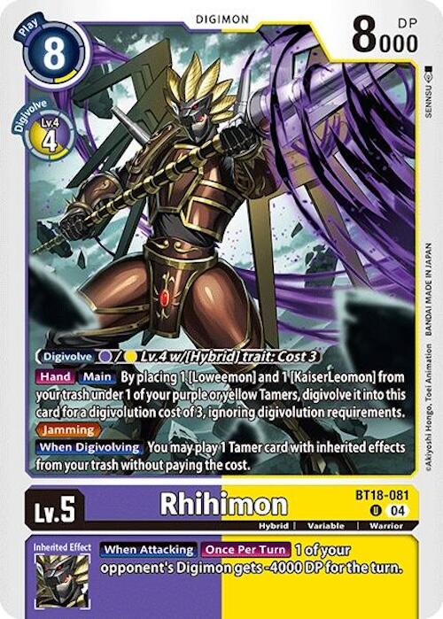 Rhihimon [BT18-081] [Release Special Booster Ver.2.0] - Destination Retro