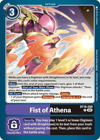 Fist of Athena [BT18-099] [Release Special Booster Ver.2.0] - Destination Retro