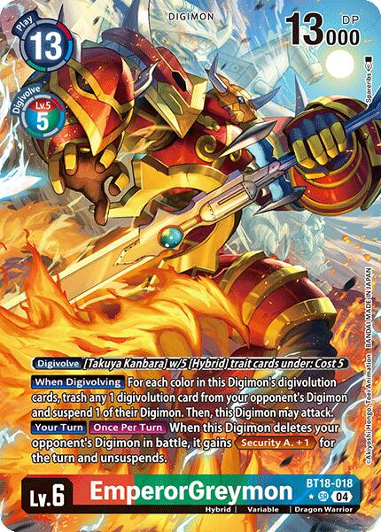 EmperorGreymon [BT18-018] (Alternate Art) [Release Special Booster Ver.2.0] - Destination Retro