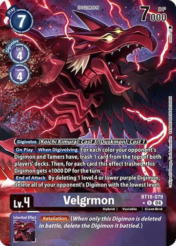 Velgrmon [BT18-079] (Alternate Art) [Release Special Booster Ver.2.0] - Destination Retro