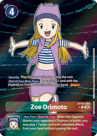 Zoe Orimoto [BT18-090] (Release Special Booster Ver.2.0: Box Promotion Pack) [Release Special Booster Ver.2.0] - Destination Retro