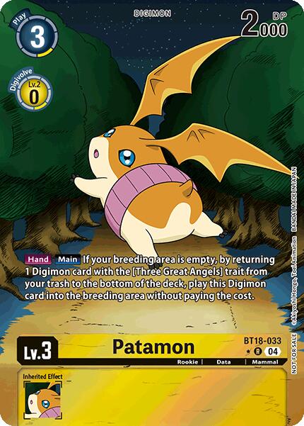 Patamon [BT18-033] (Release Special Booster Ver.2.0: Box Promotion Pack) [Release Special Booster Ver.2.0] - Destination Retro