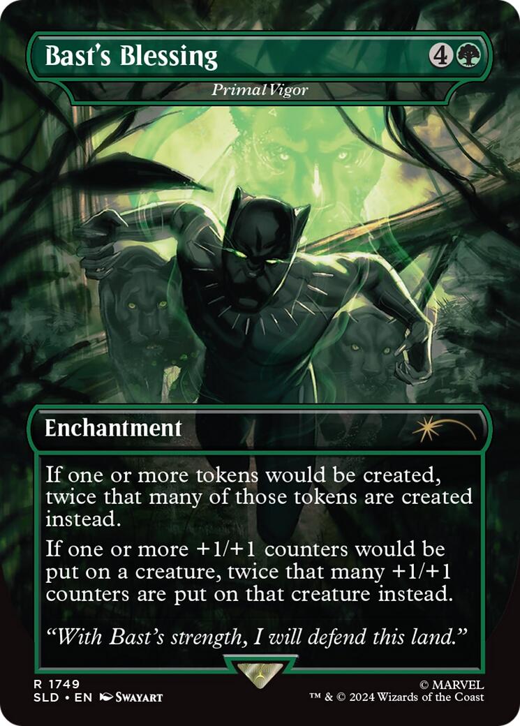 Bast's Blessing - Primal Vigor (Rainbow Foil) [Secret Lair Drop Series] - Destination Retro