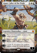 Ajani, Caller of the Pride (Borderless) (Mana Foil) [Foundations] - Destination Retro
