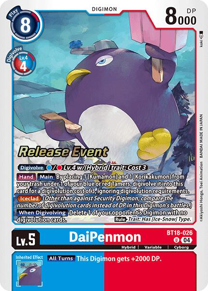 DaiPenmon [BT18-026] [Release Special Booster Ver.2.0 Promos] - Destination Retro