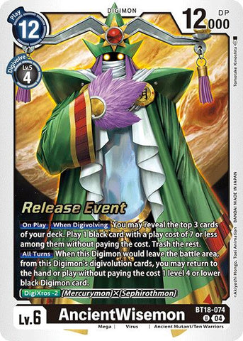 AncientWisemon [BT18-074] [Release Special Booster Ver.2.0 Promos] - Destination Retro
