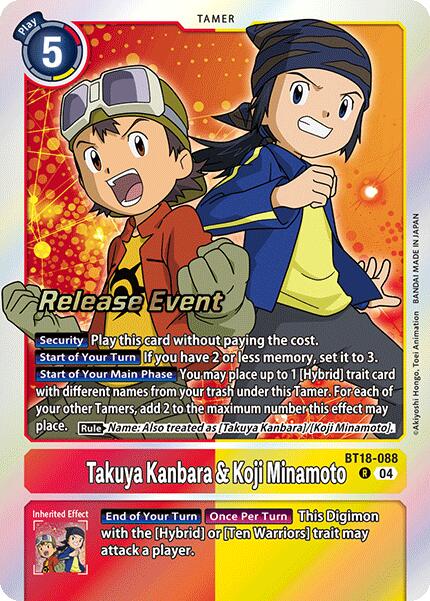 Takuya Kanbara & Koji Minamoto [BT18-088] [Release Special Booster Ver.2.0 Promos] - Destination Retro