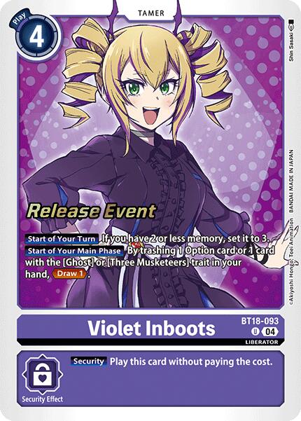 Violet Inboots [BT18-093] [Release Special Booster Ver.2.0 Promos] - Destination Retro
