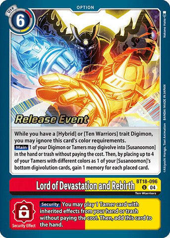 Lord of Devastation and Rebirth [BT18-096] [Release Special Booster Ver.2.0 Promos] - Destination Retro