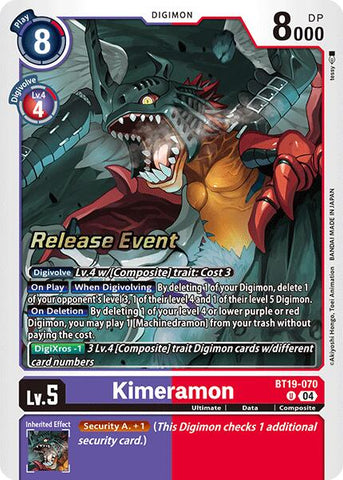 Kimeramon [BT19-070] [Release Special Booster Ver.2.0 Promos] - Destination Retro