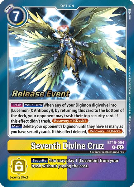 Seventh Divine Cruz [BT19-094] [Release Special Booster Ver.2.0 Promos] - Destination Retro