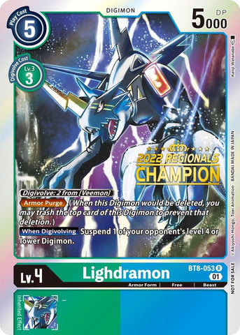 Lighdramon [BT8-053] (2022 Championship Offline Regional) (Online Champion) [New Awakening Promos] - Destination Retro