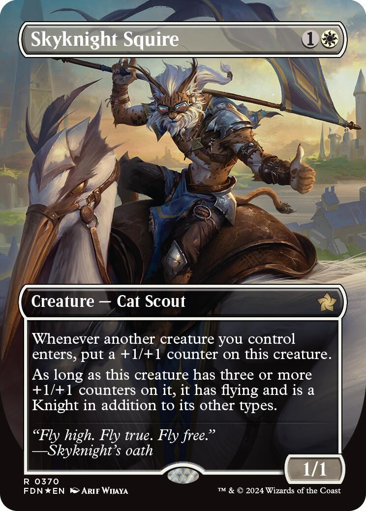 Skyknight Squire (Borderless) (Mana Foil) [Foundations] - Destination Retro