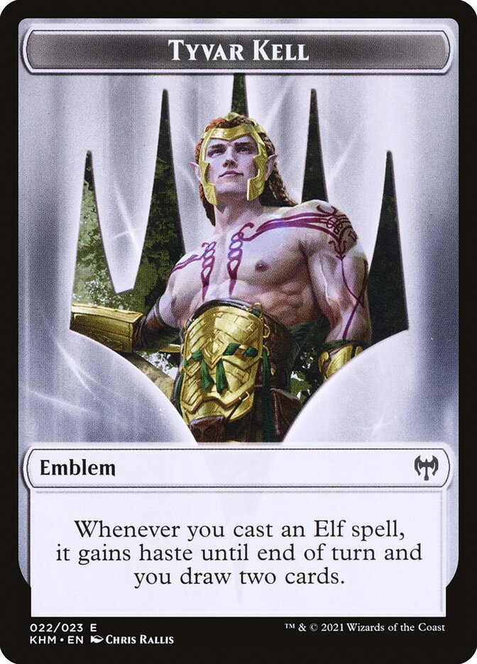 Treasure // Tyvar Kell Emblem Double-Sided Token [Kaldheim Tokens] - Destination Retro