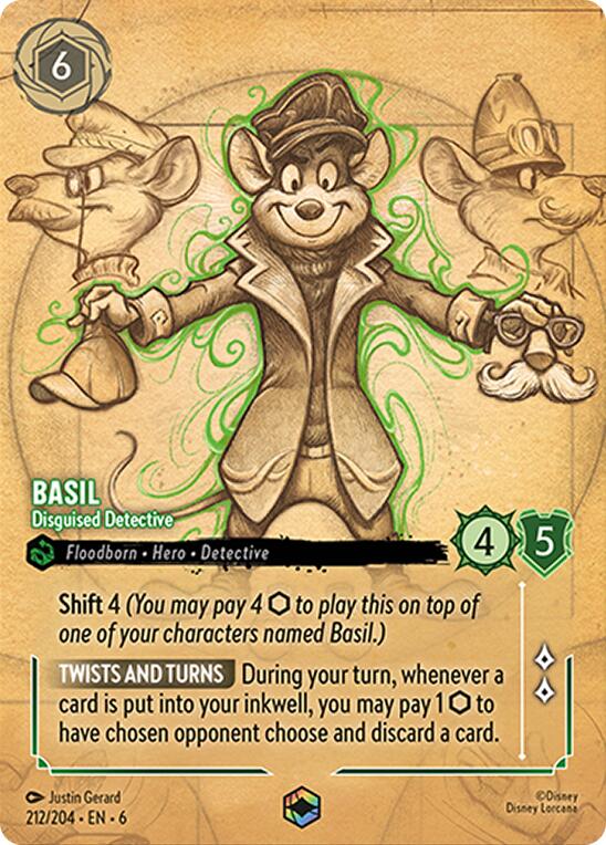 Basil - Disguised Detective (Enchanted) (212/204) [Azurite Sea] - Destination Retro