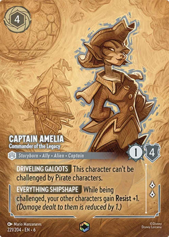 Captain Amelia - Commander of the Legacy (Enchanted) (221/204) [Azurite Sea] - Destination Retro