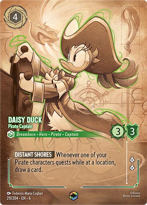 Daisy Duck - Pirate Captain (Enchanted) (211/204) [Azurite Sea] - Destination Retro