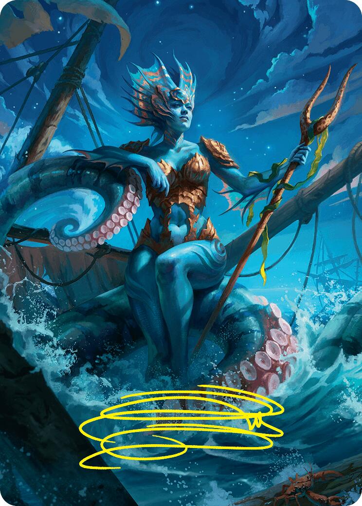 Kiora, the Rising Tide Art Card (30/54) (Gold-Stamped Signature) [Foundations Art Series] - Destination Retro
