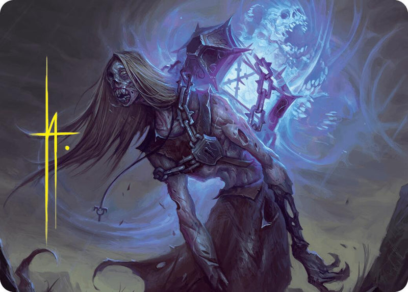 Soul-Shackled Zombie Art Card (9/54) (Gold-Stamped Signature) [Foundations Art Series] - Destination Retro