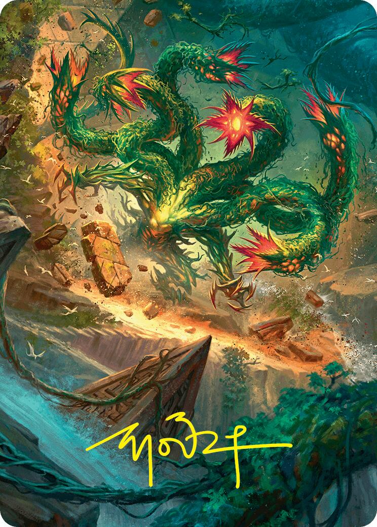 Mossborn Hydra Art Card (42/54) (Gold-Stamped Signature) [Foundations Art Series] - Destination Retro