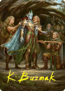 Lathril, Blade of the Elves Art Card (48/54) (Gold-Stamped Signature) [Foundations Art Series] - Destination Retro