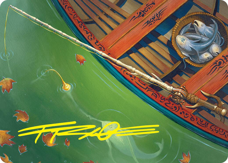 Fishing Pole Art Card (18/54) (Gold-Stamped Signature) [Foundations Art Series] - Destination Retro