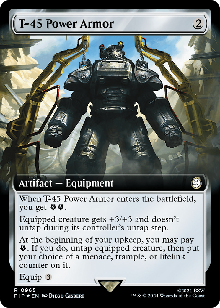 T-45 Power Armor (Extended Art) (Surge Foil) [Fallout] - Destination Retro