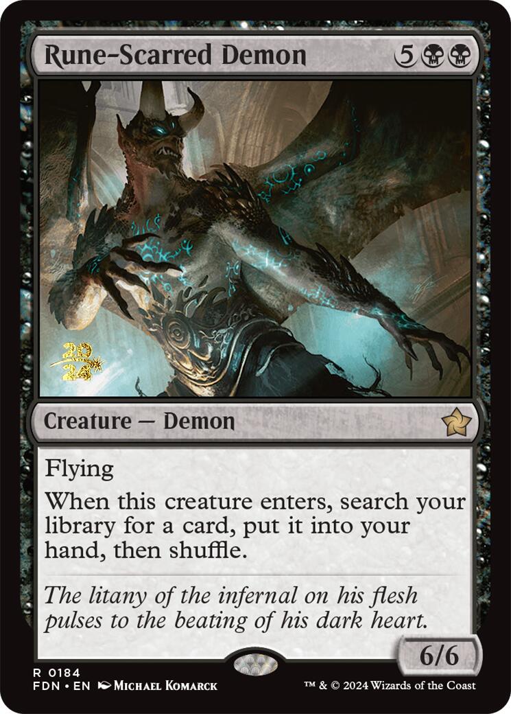 Rune-Scarred Demon [Foundations Prerelease Promos] - Destination Retro