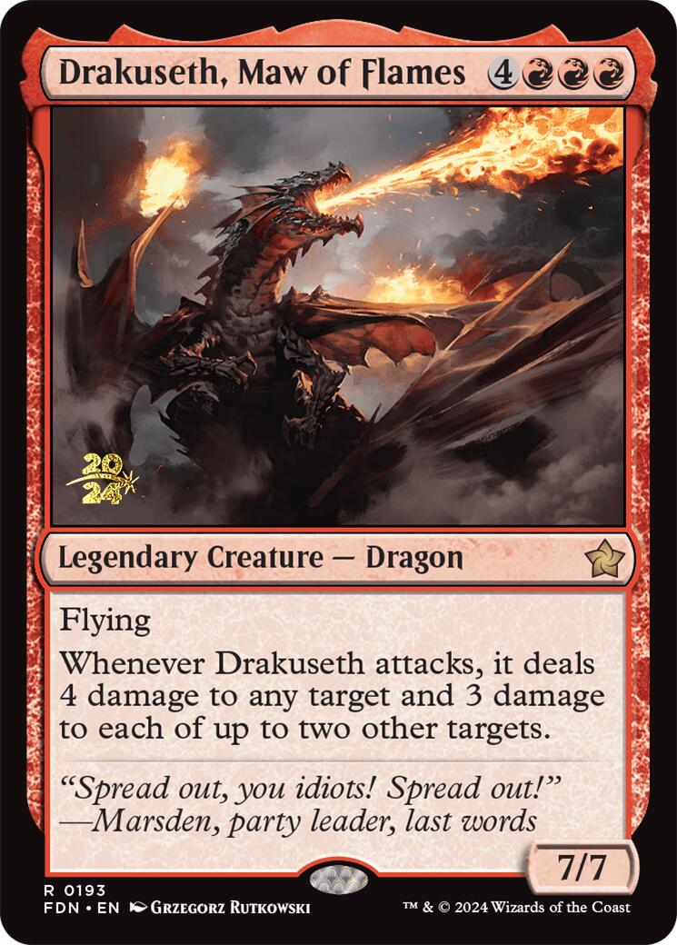 Drakuseth, Maw of Flames [Foundations Prerelease Promos] - Destination Retro