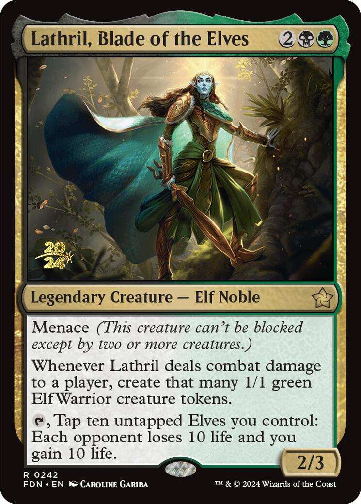 Lathril, Blade of the Elves [Foundations Prerelease Promos] - Destination Retro