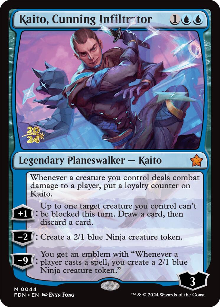 Kaito, Cunning Infiltrator [Foundations Prerelease Promos] - Destination Retro
