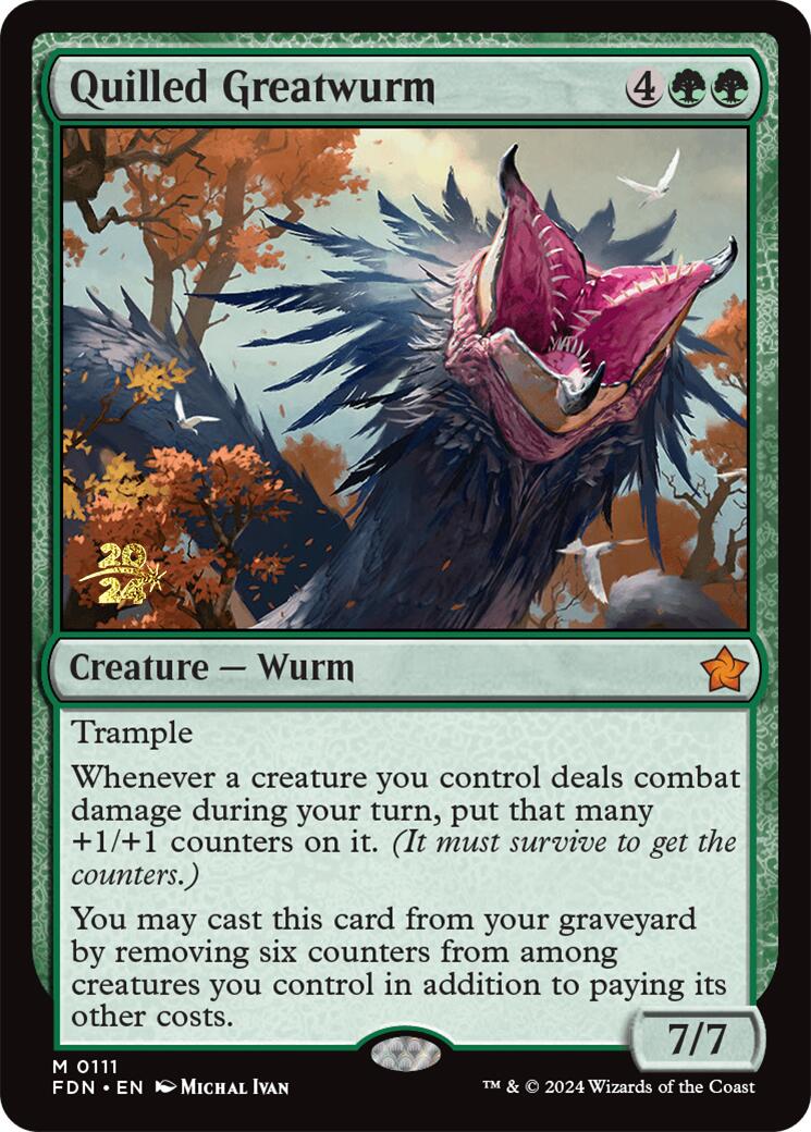 Quilled Greatwurm [Foundations Prerelease Promos] - Destination Retro