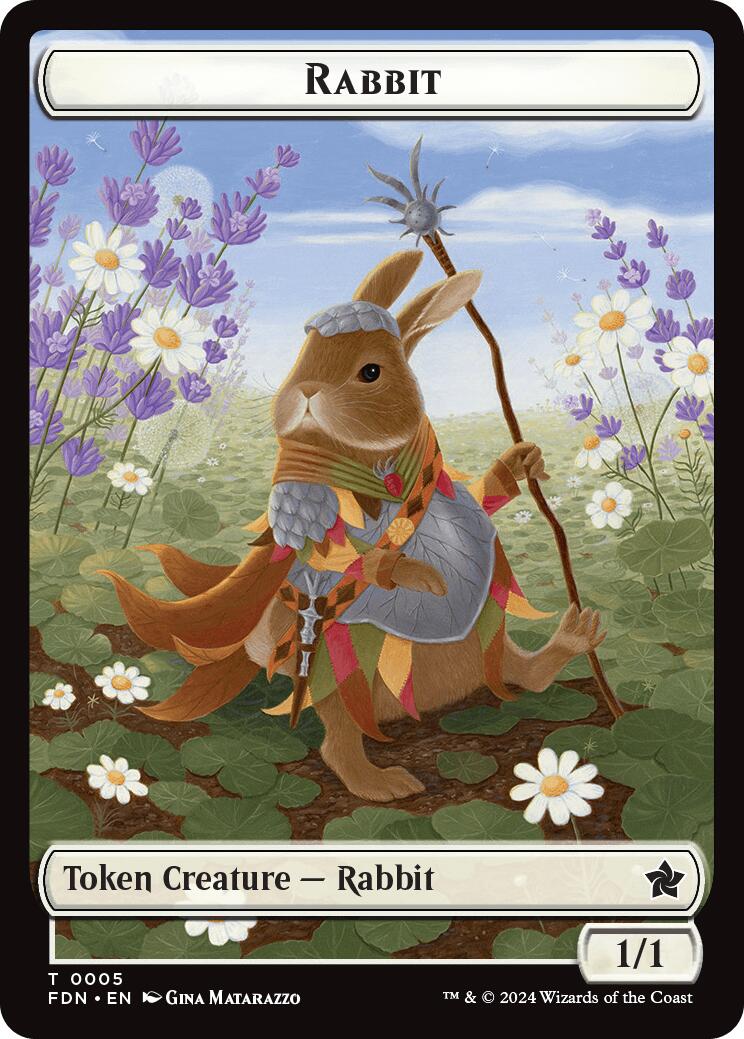 Rabbit // Soldier Double-Sided Token [Foundations Tokens] - Destination Retro