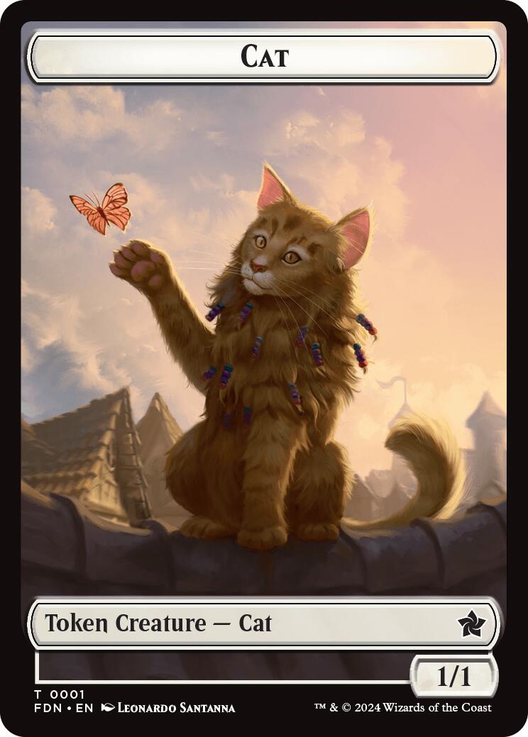 Spirit // Cat (0001) Doubled-Sided Token [Foundations Tokens] - Destination Retro