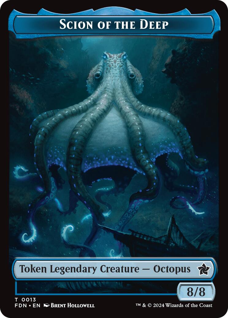 Scion of the Deep // Koma's Coil Doubled-Sided Token [Foundations Tokens] - Destination Retro