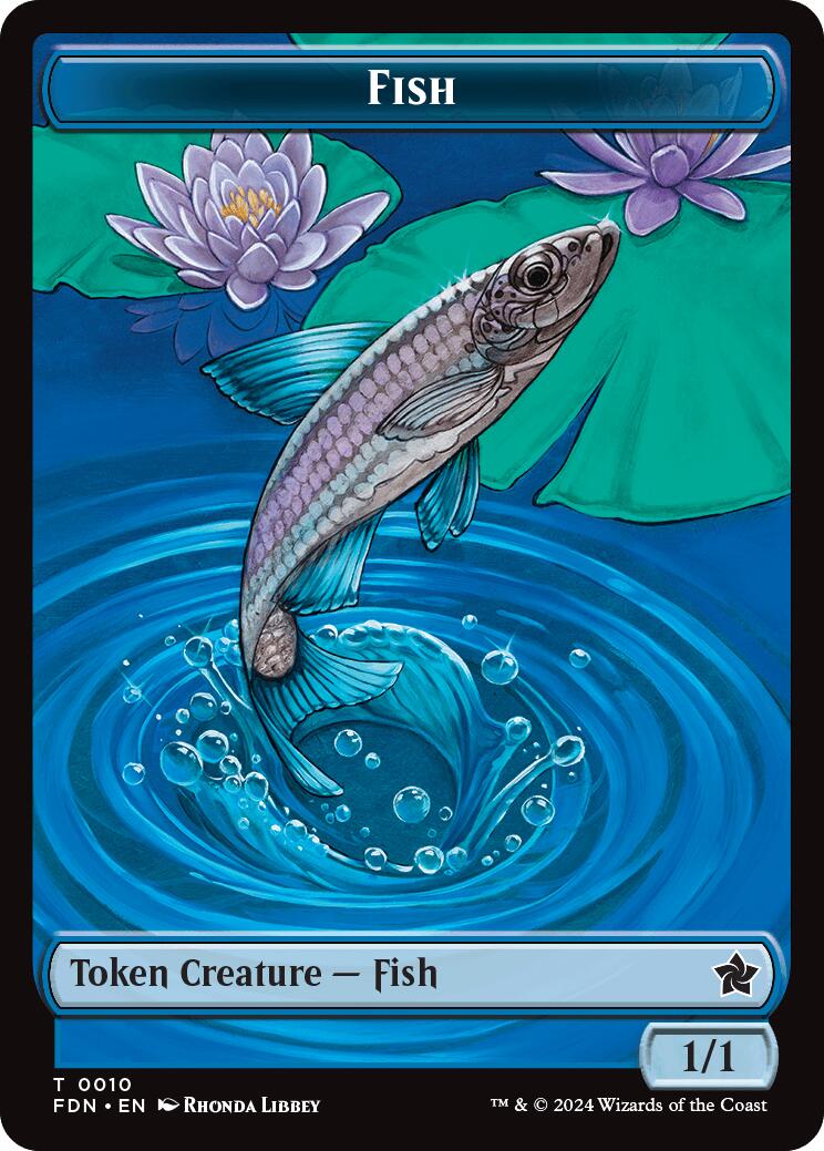 Faerie // Fish Doubled-Sided Token [Foundations Tokens] - Destination Retro