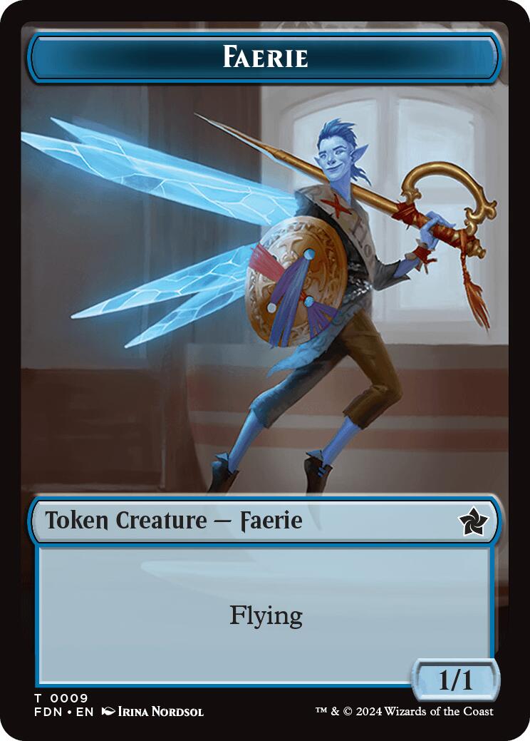 Faerie // Fish Doubled-Sided Token [Foundations Tokens] - Destination Retro
