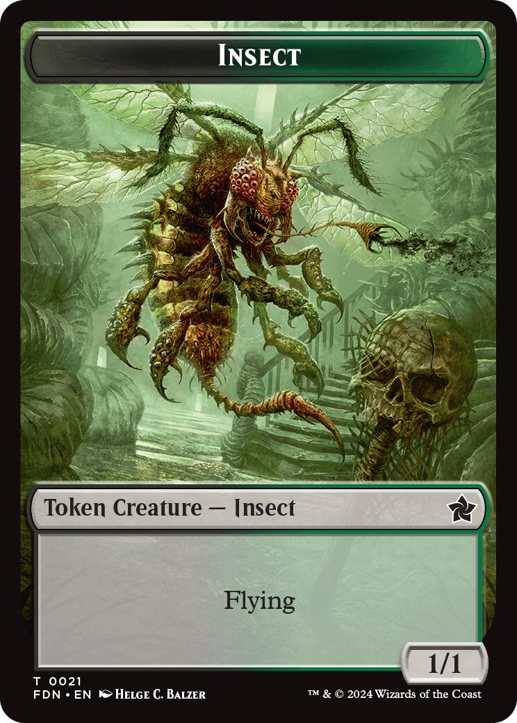 Zombie // Insect Doubled-Sided Token [Foundations Tokens] - Destination Retro