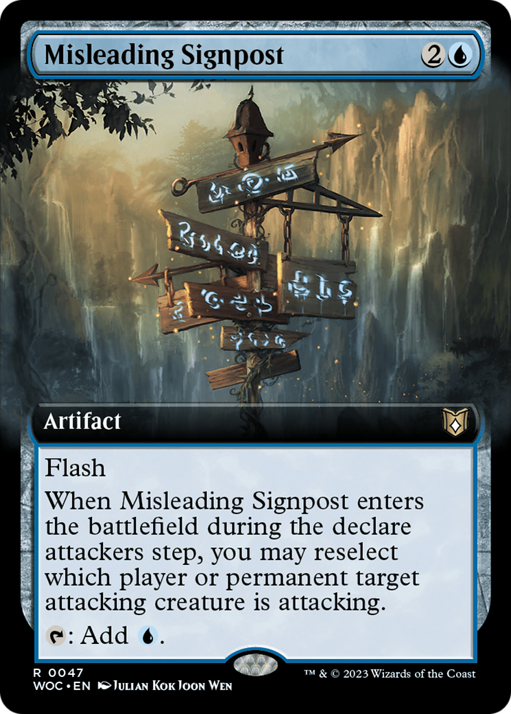 Misleading Signpost (Extended Art) [Wilds of Eldraine Commander] - Destination Retro