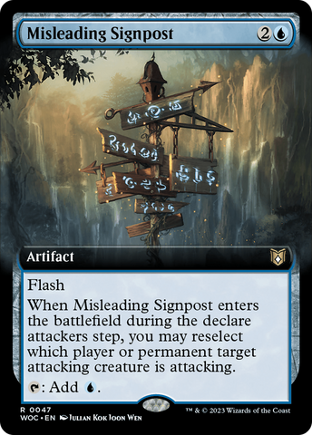Misleading Signpost (Extended Art) [Wilds of Eldraine Commander] - Destination Retro