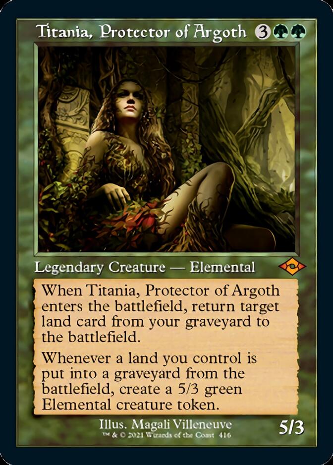 Titania, Protector of Argoth (Retro Foil Etched) [Modern Horizons 2] - Destination Retro
