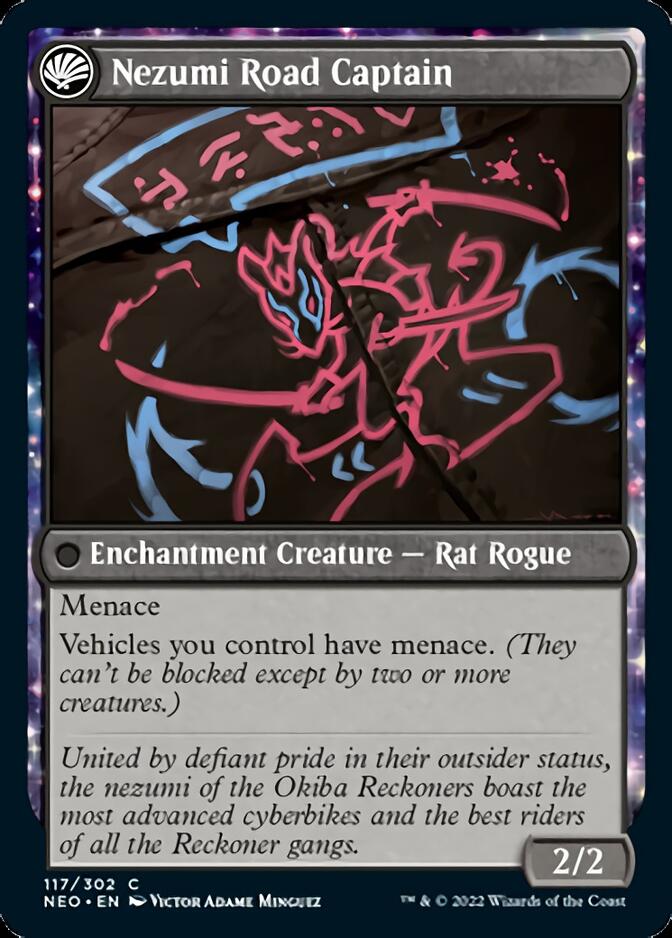 Okiba Reckoner Raid // Nezumi Road Captain [Kamigawa: Neon Dynasty] - Destination Retro