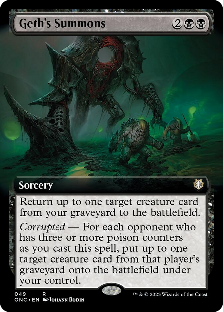 Geth's Summons (Extended Art) [Phyrexia: All Will Be One Commander] - Destination Retro