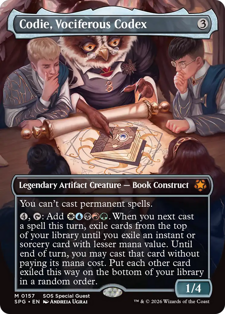 Codie, Vociferous Codex (Borderless) [Secrets of Strixhaven Special Guests] - Destination Retro