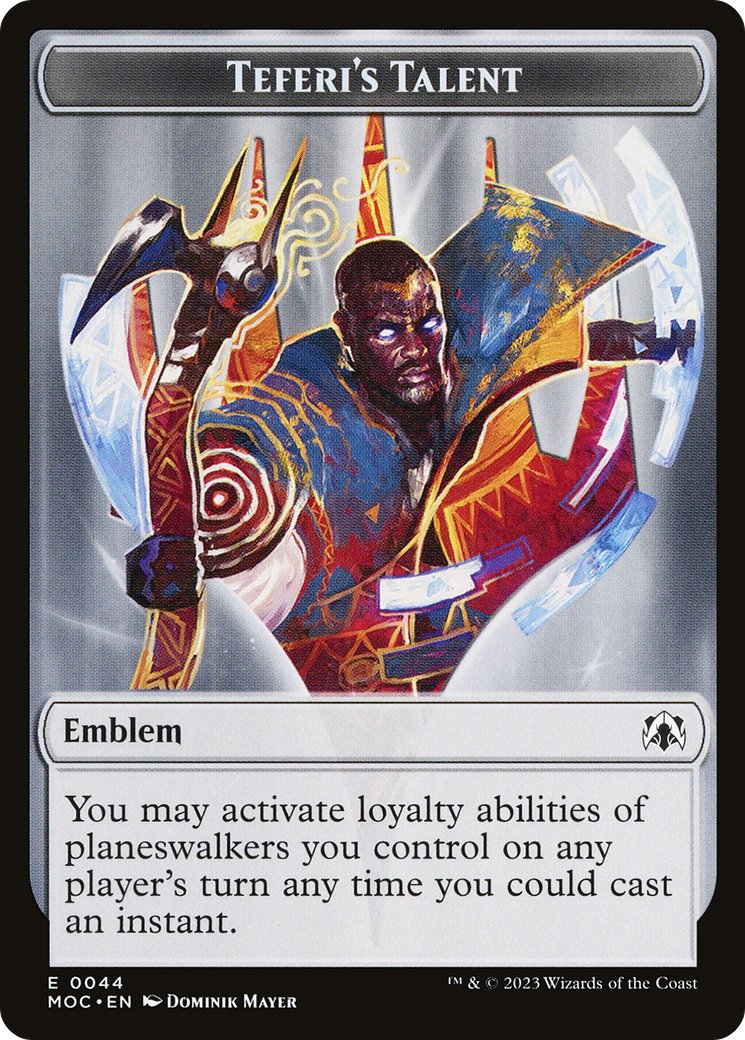 First Mate Ragavan // Teferi's Talent Emblem Double-Sided Token [March of the Machine Commander Tokens] - Destination Retro
