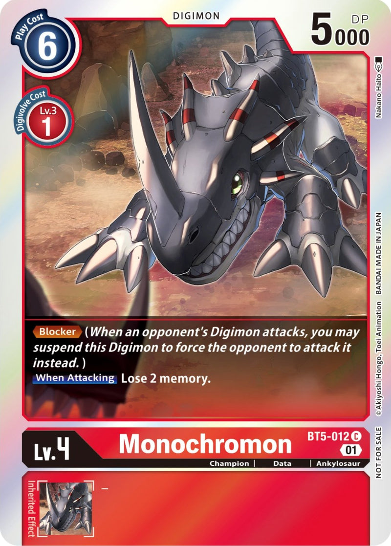 Monochromon [BT5-012] (ST-11 Special Entry Pack) [Battle of Omni Promos]