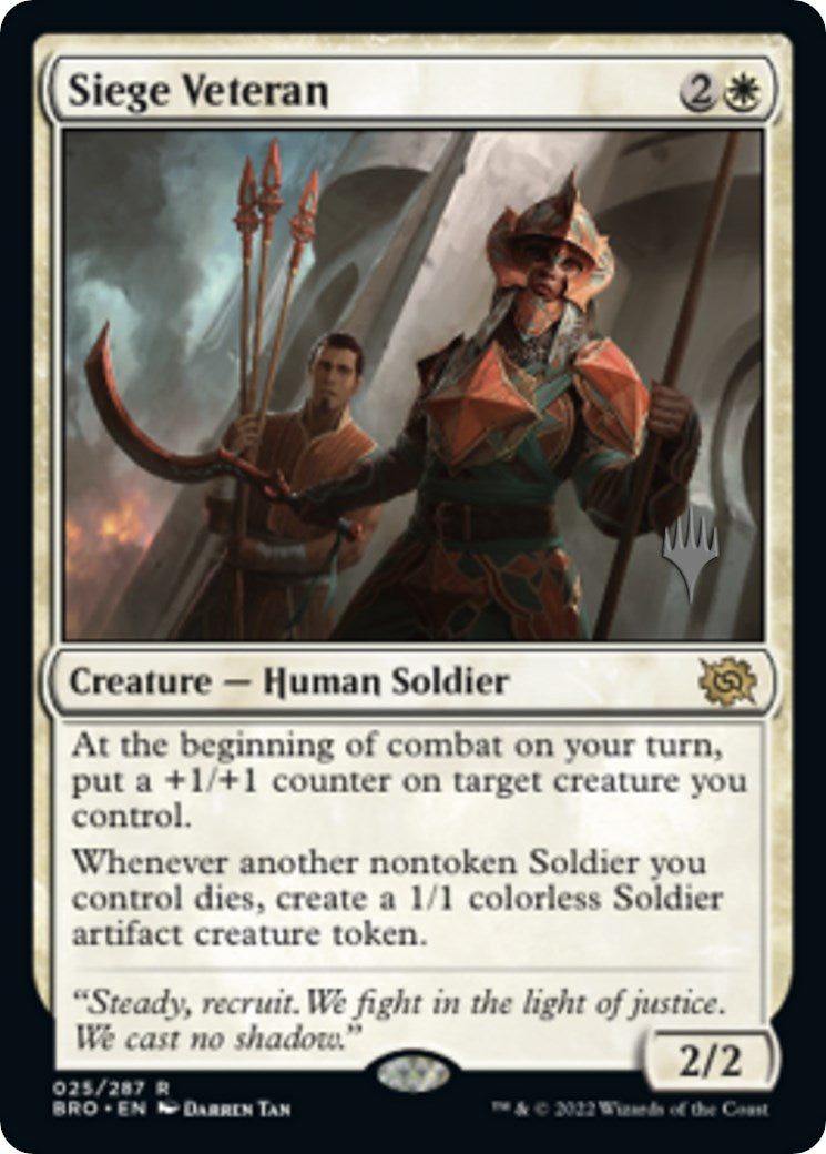 Siege Veteran (Promo Pack) [The Brothers' War Promos] - Destination Retro